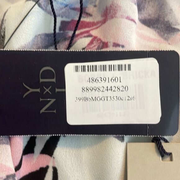 NYDJ Off The Shoulder Floral Tropical Print Blouse LOng Sleeve Pull-Over  L - Picture 5 of 9